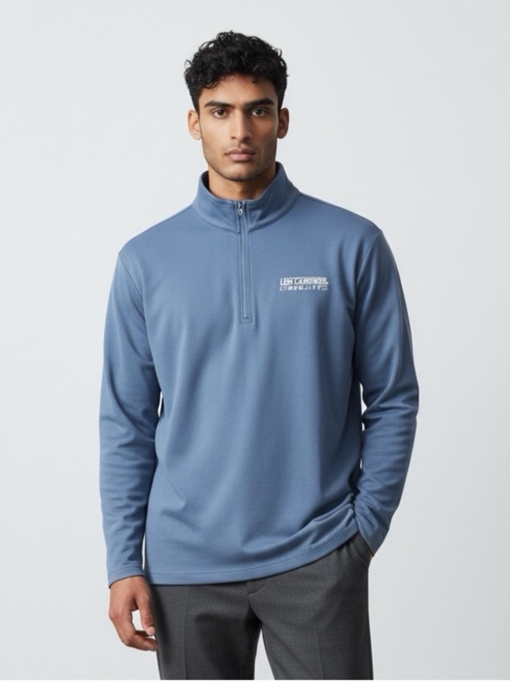 Travis Mathew Brilliant Blue Heath Coto Performance 1/4 Zip Pullover-Size Large